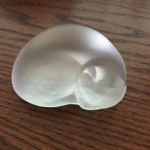 Kitty Cat Curled up Sleeping frosted paperweight (not sure if it's glass)